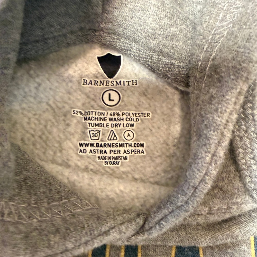 Collegiate Varsity Georgia Tech Hoodie Adult L Barnesmith Gray Yellow Jackets - Picture 3 of 6